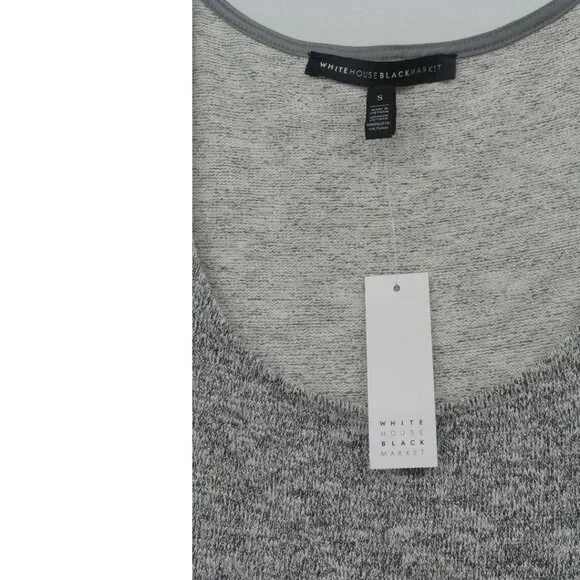 White House Black Market Gray Layered Knit Cowl Neck Sweater + Tank Set (Size S) - Picture 12 of 16